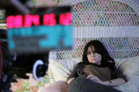 Kristen Ruhlin on the set of Missing Child